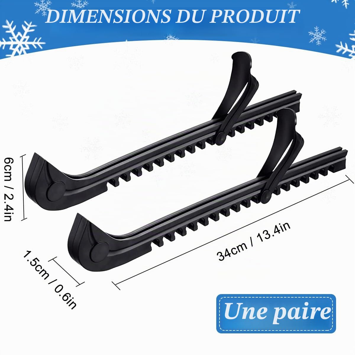 1 Paire Protège Lame Patin a Glace, Protecteurs de Patins Réglables pour Adultes et Enfants, Protège Patins de Hockey pour Patins à Glace et Patinage Artistique