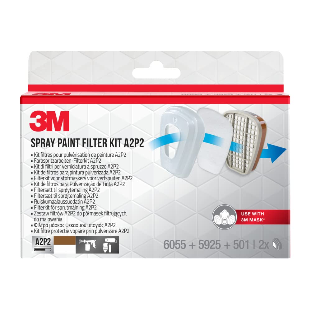 3M Kit filtri per mascherine serie 6000, 6002BC1, A2P2, (2x 6055 A2 + 2 x 5925 P2 + 2x 501 holder), 4PK/CV