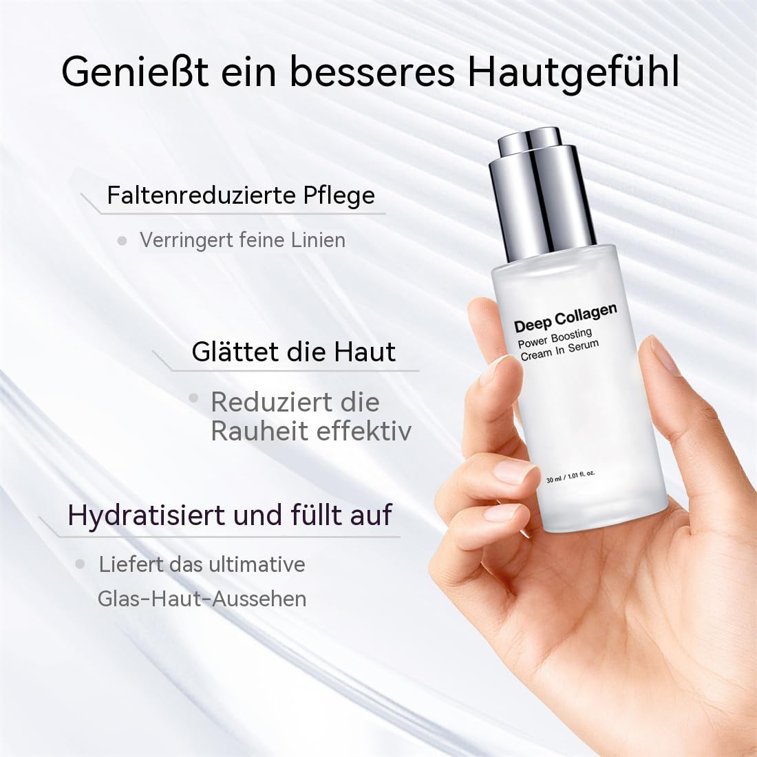 Maison Deep Collagen Serum mit Hyaluronsäure – Straffendes Anti-Aging Gesichtsserum für alle Hauttypen, 50ml/Stück