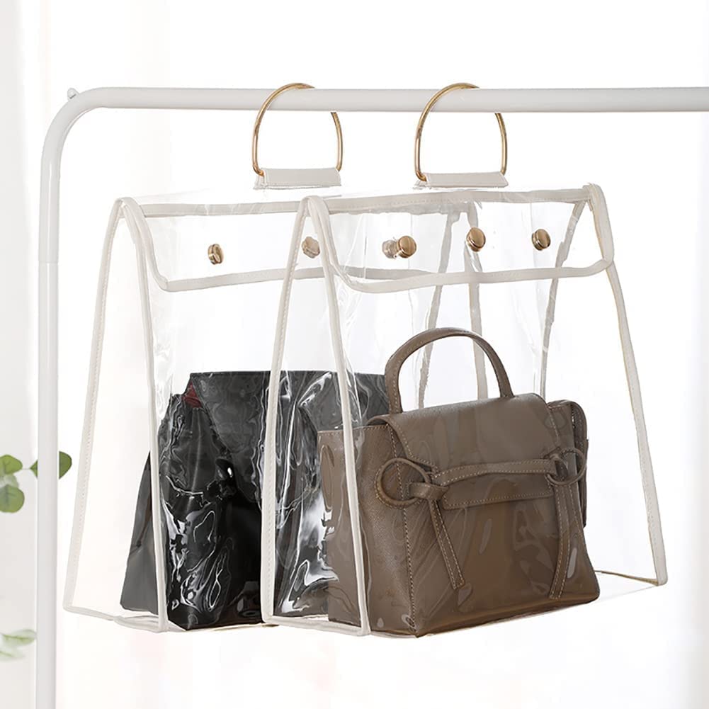 YXSH 2 Pezzi Borsa Organizzatore Armadio per Borsetta, Porta Borse Organizzatore da Appendere per Borsette, Portaborse da Armadio, per Borse Soggiorno, Camera da Letto-White