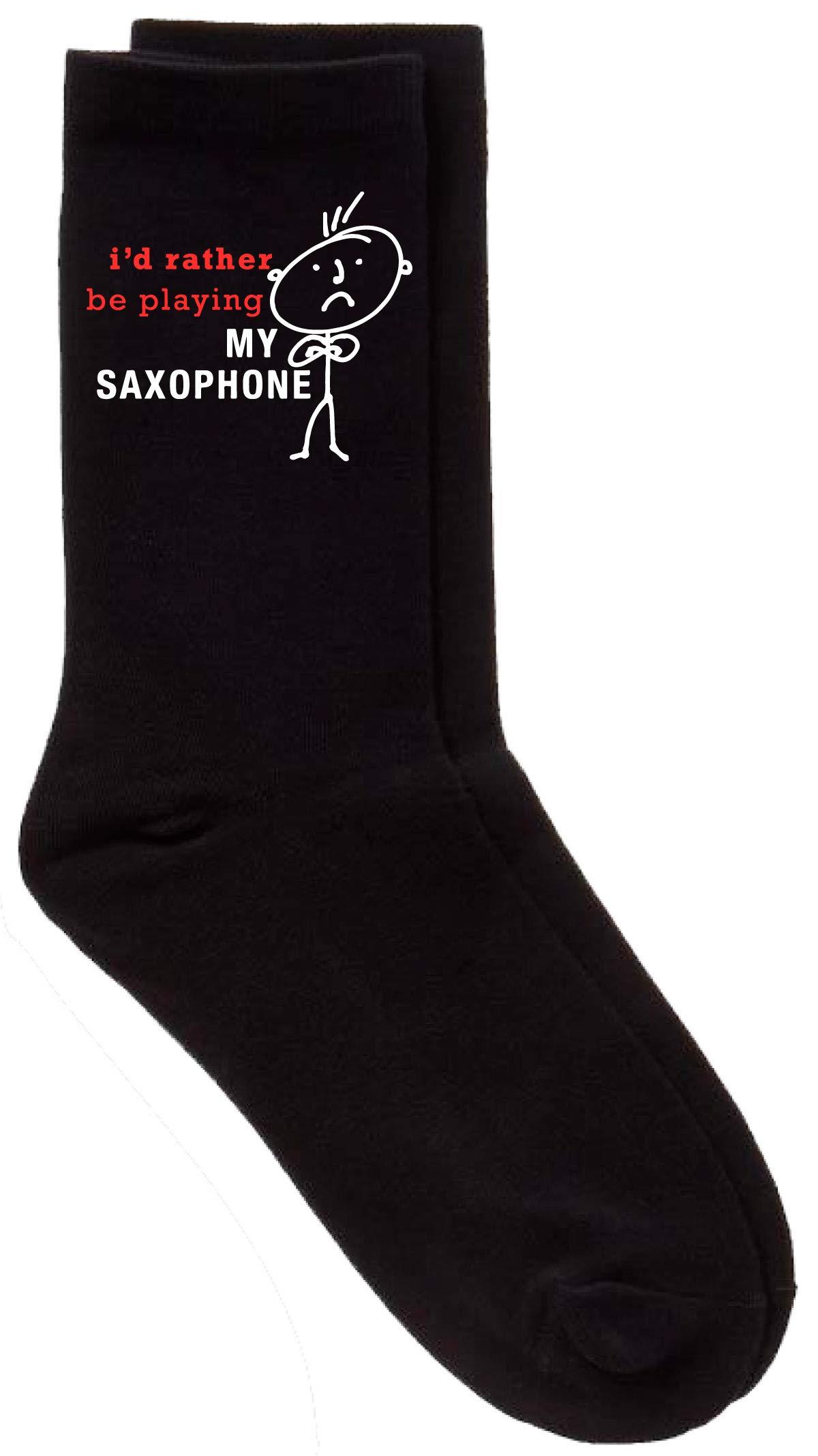 60 Second Makeover Men's Black Limited Rather Be Playing My Saxophone Calf Socks Fathers Day Dad Husband Boyfriend Uncle Grandpa Grandad Present