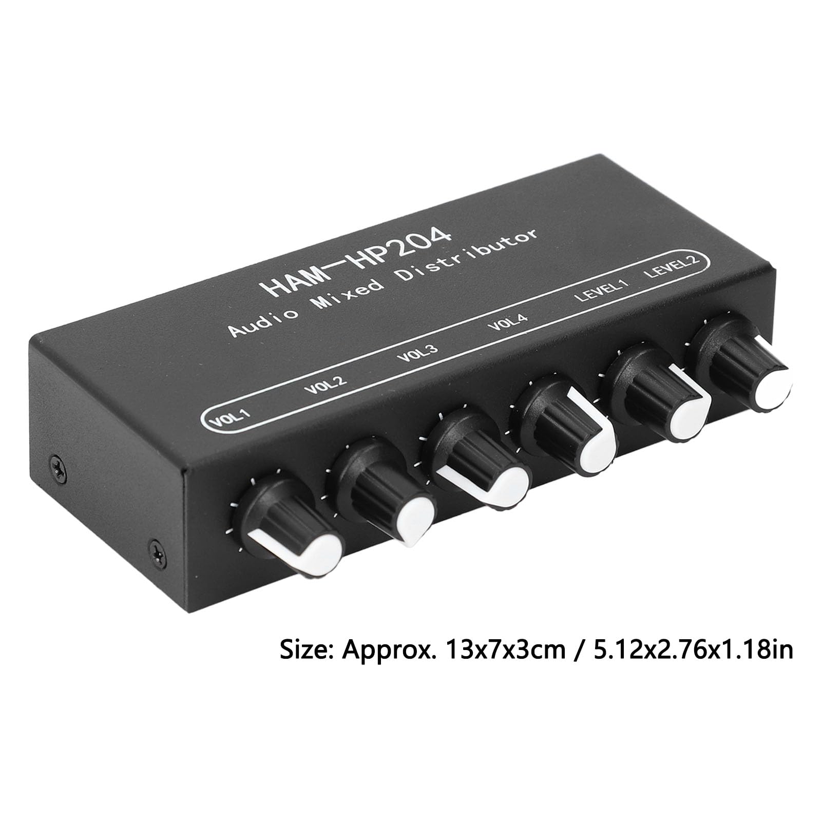 Distributore Mixer Stereo, Mixer Audio HiFi da 3,5 Mm a 6 Canali Amplificatore per Cuffie Switcher Splitter Mixer 2 Ingressi 4 Uscite Controller Audio per Cuffie Amplificatore