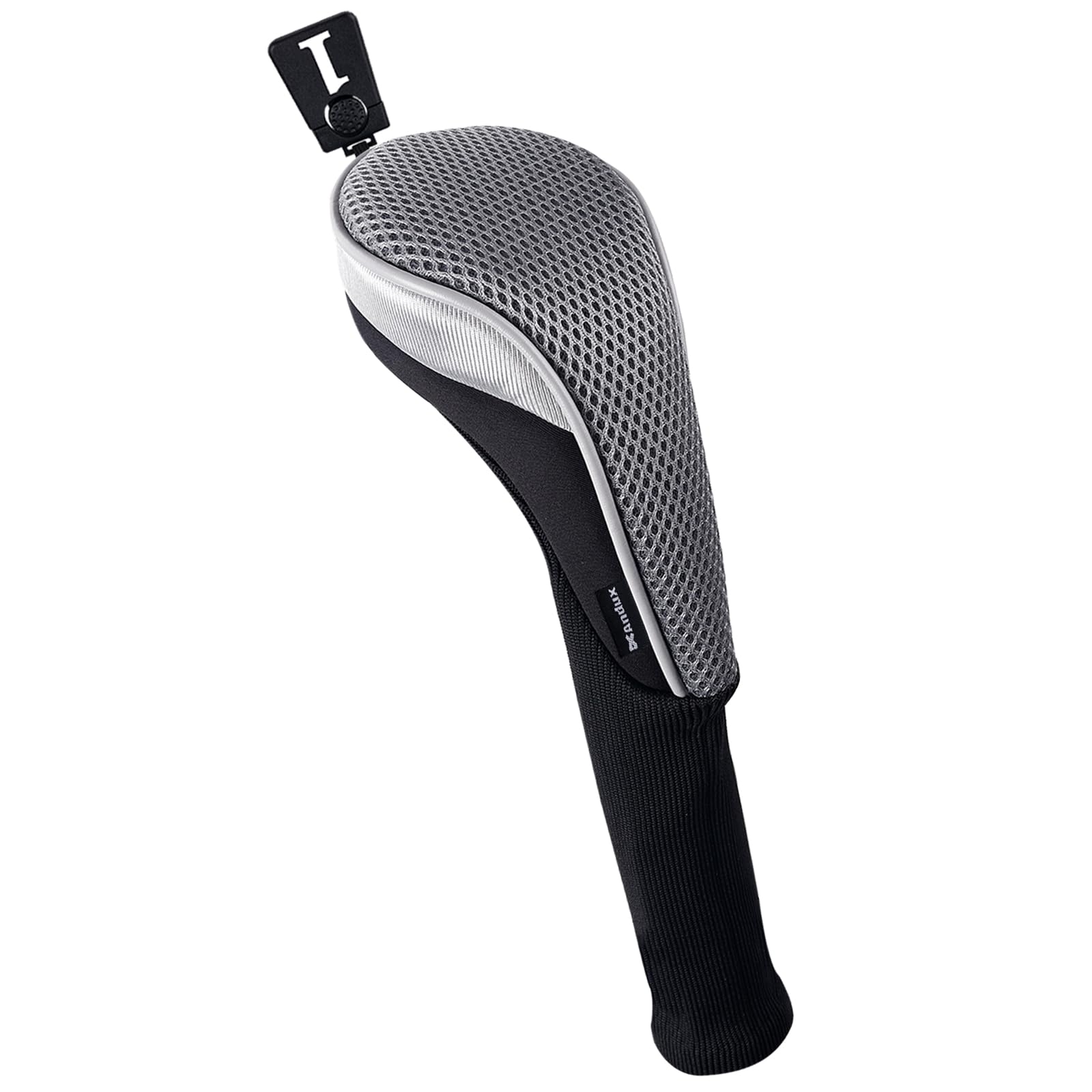 Andux Golf Schlägerkopfhüllen für Driver, 460 cc, Langer Hals grau
