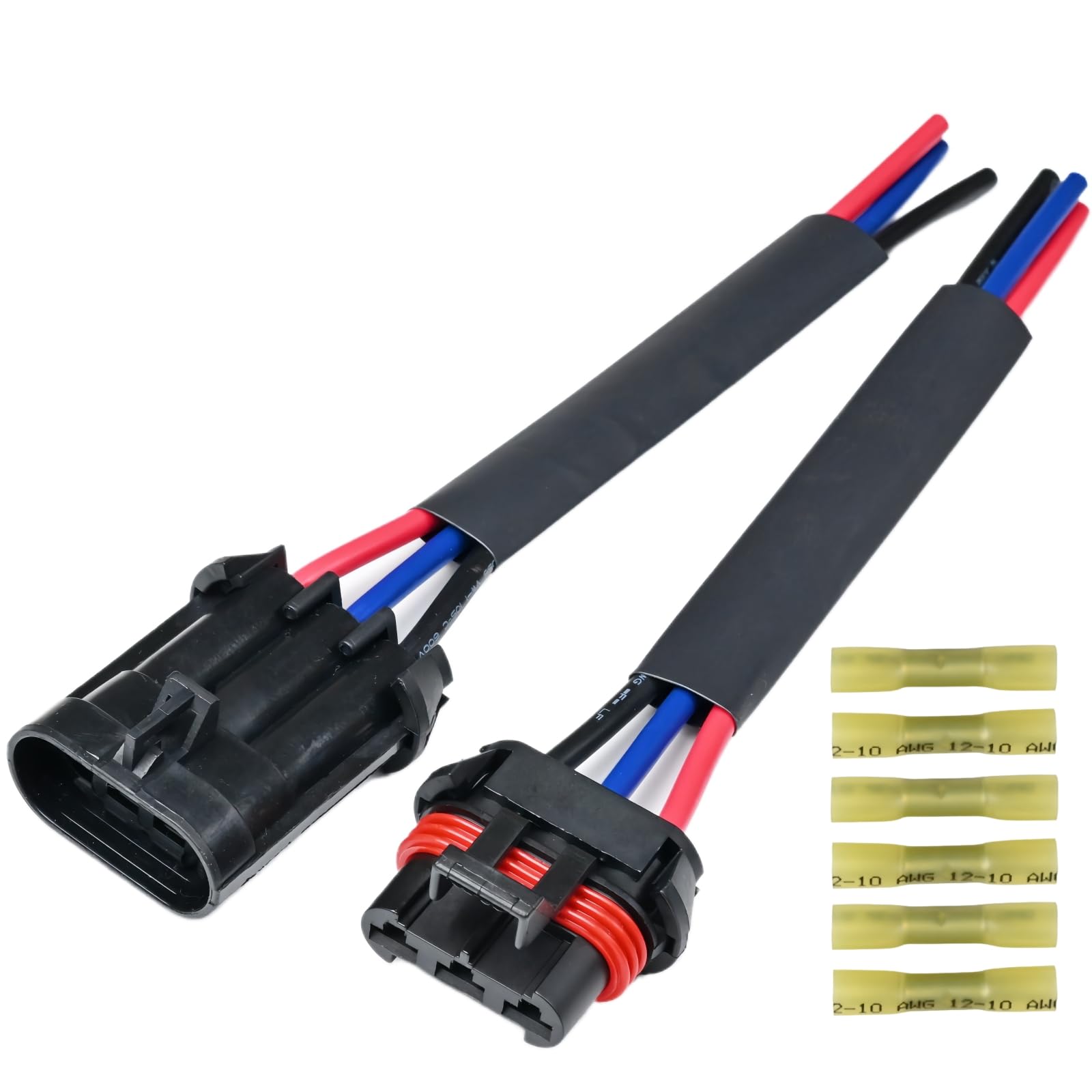 Photo 1 of 10 Gauge ATV Stator Connector Wiring Harness Plug Pigtail Kit fit for Polaris RZR Ranger UTV ATV