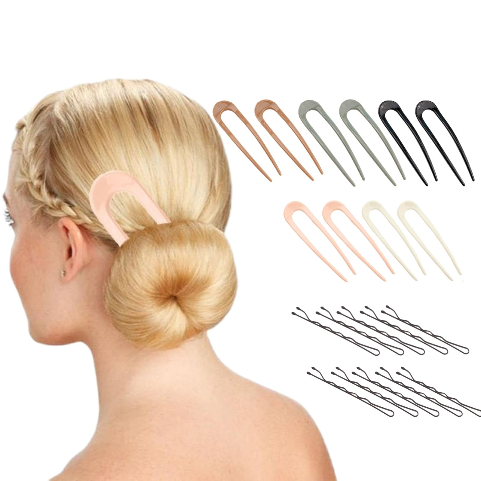 WHITEBRIDGE Set Di 50 Forcine Per Capelli Arcobaleno, Sfumate Metallizzate, Medie, Morbide E Antiscivolo, Per Donne E Ragazze - 5