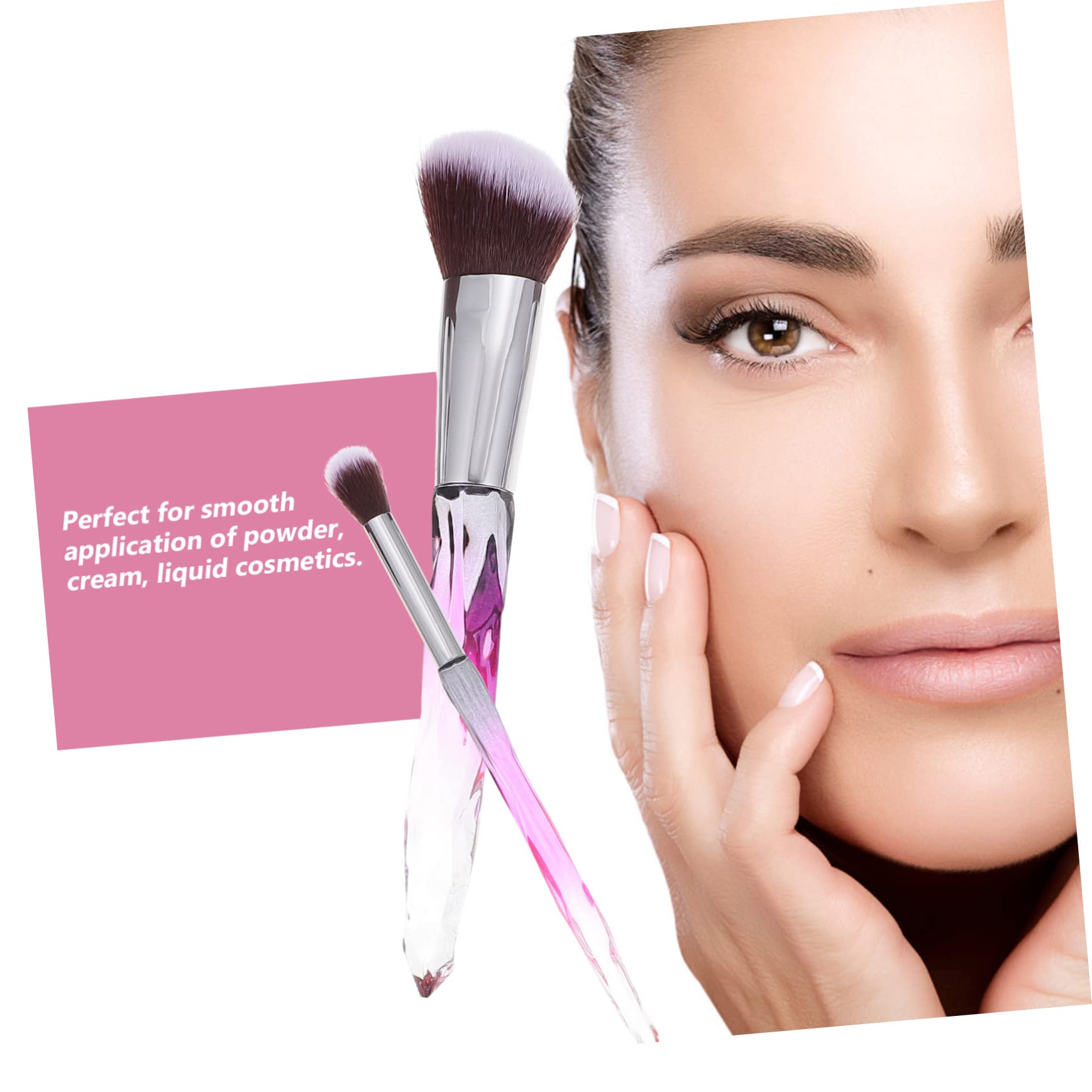 minkissy 20 Stk Make-up-pinsel Mit Kunststoffgriff Schminkpinsel Mit Kristallgriff Concealer Pinsel Make-up-pinsel-kit Für Foundation-pinsel Violett Kunststoff-griff Malen Reisen Diamant