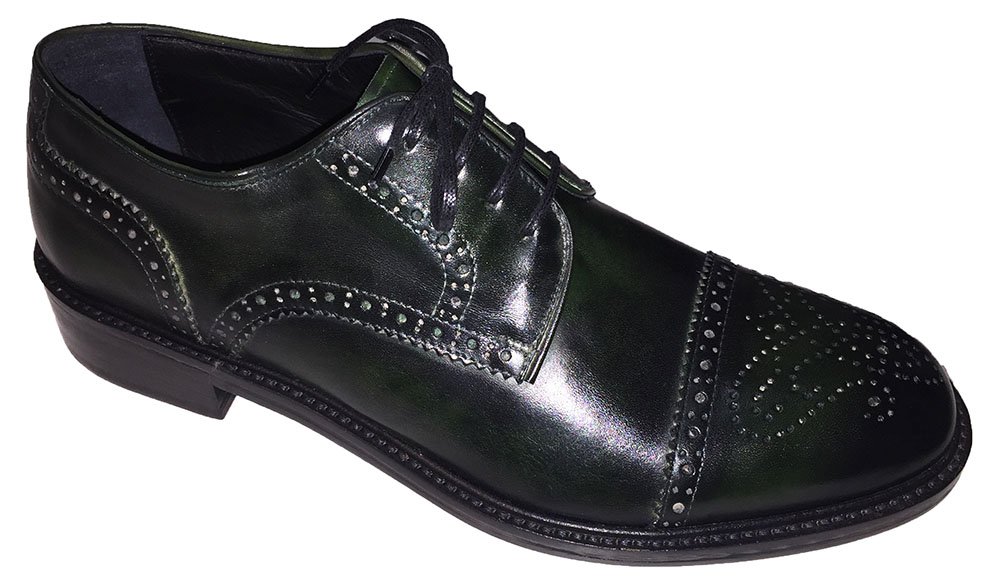 Zapatos de hombre cómodos y elegantes en cuero de becerro degradado a mano 2