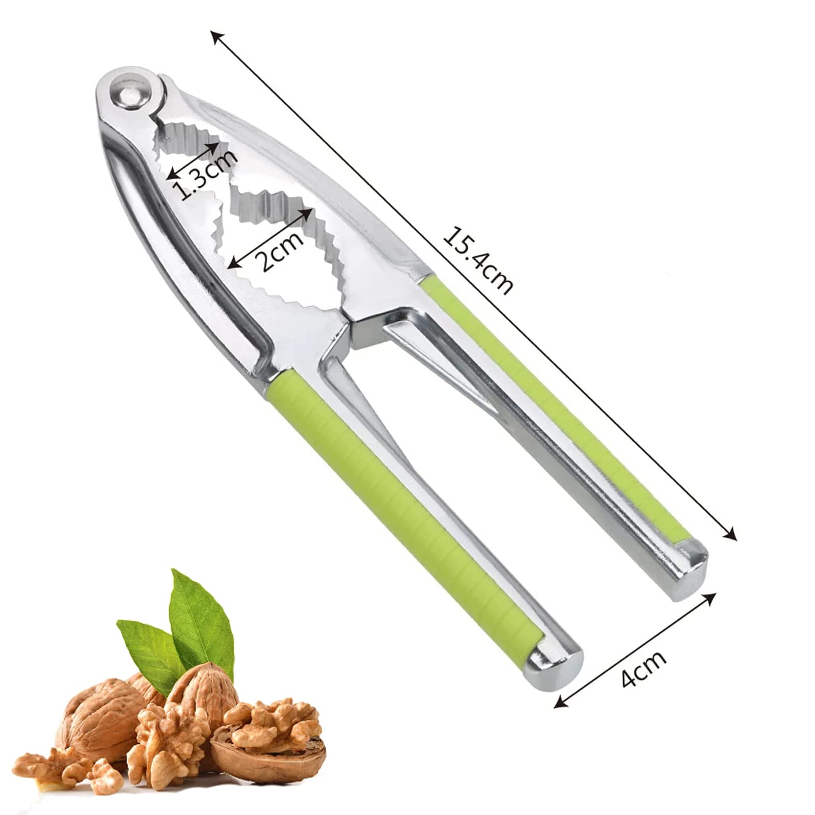 Nussknacker Aus Edelstahl Mit 3 Aussparungen - Walnussknacker Für Große & Kleine Nüsse Mit Gabel