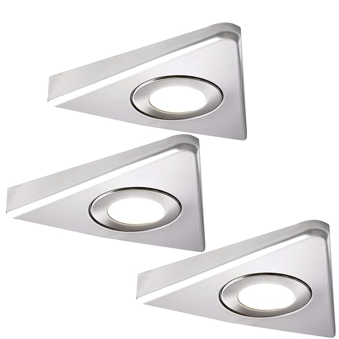 UK-TECH Led Kitchen Lights For Under Units Cupboard Triangle Light Kit Surface Mounted Light Fittings (Warm White - View #8