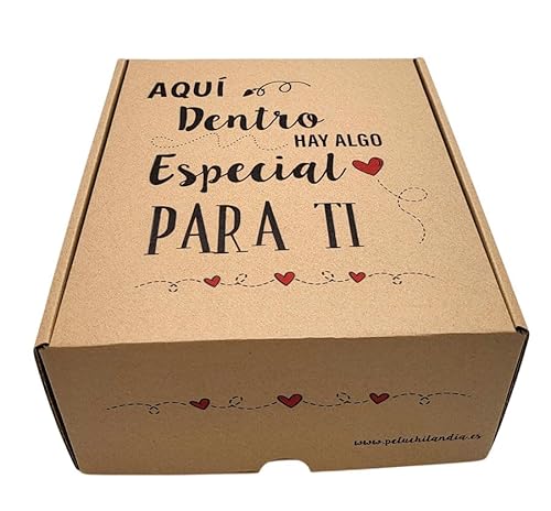 Peluche Personalizado con Foto en Cajita Decorada Regalo Personalizado para Mujer y Hombre | Regalos para Amigas (MARRÓN)