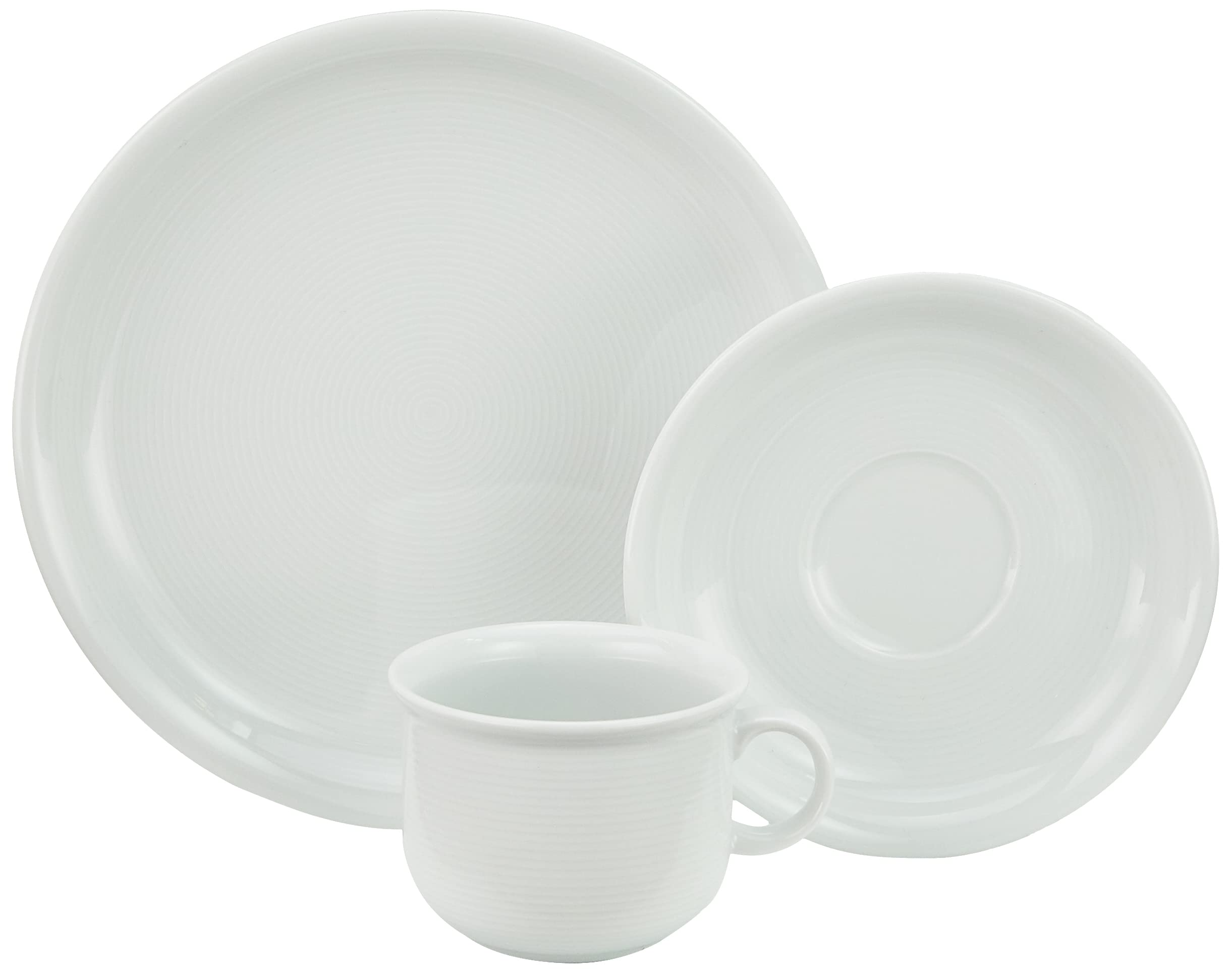 Thomas Trend Kaffeeservice – 18 teilig für 6 Personen, Kaffeeset aus Porzellan, Kaffeetassen Set mit Untertasse, Weiß