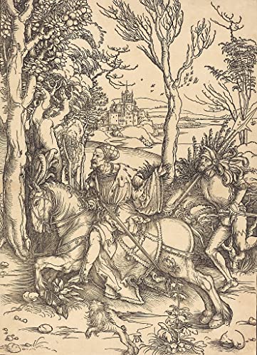 Tableau chevalier à cheval Albrecht Dürer pour habiller un grand mur de chambre vide