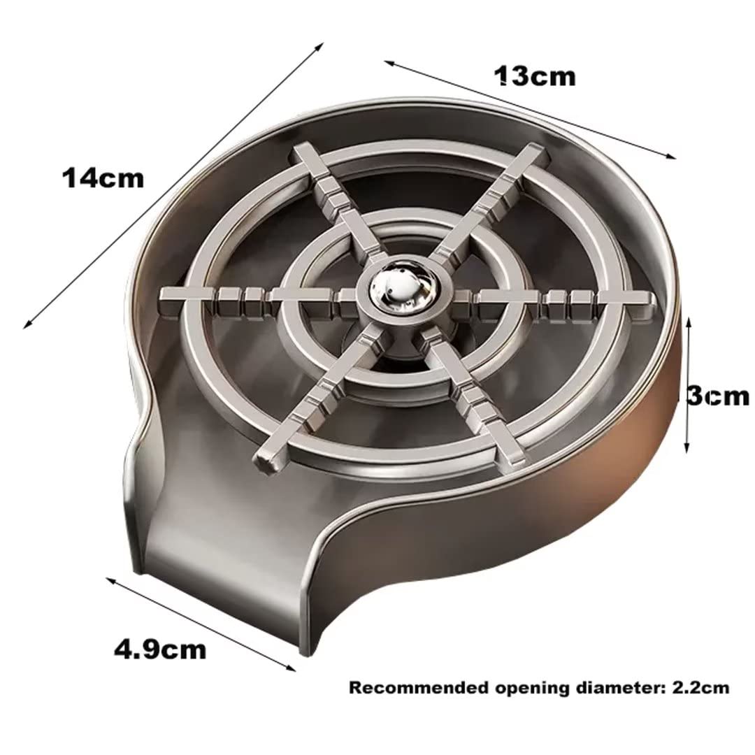Lavabottiglie per rubinetti da Cucina, Accessori per lavastoviglie in Acciaio Inox, sciacquabicchieri per Bar, sciacquabicchieri per lavelli, lavabicchieri per lavelli da Cucina (Grigio Stella)