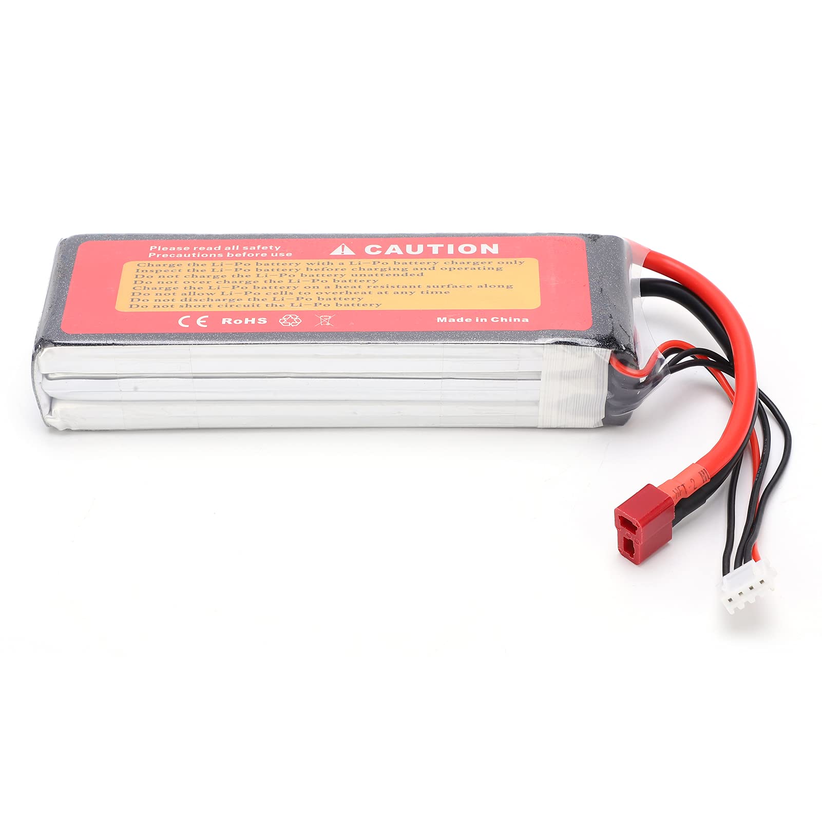 Batteria Lipo da 11,1 V 5000 MAh per Auto RC, Droni, Elicotteri, Scarica Elevata 40 °C, Batteria Al Litio Durevole con Spina a T, Dimensioni Compatte 5,2x1,7x1,0 Pollici