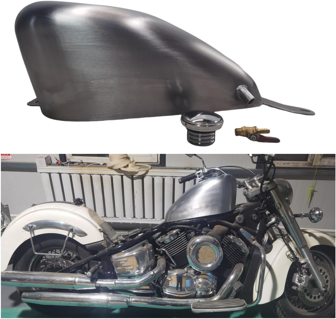 Motorcycle Fuel Tank Oil Tank W/ Cap For YAMAHA DRAGSTAR 1100 XVS1100 V-star1100