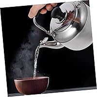 Vista 9 de YARNOW Hervidor de té de acero inoxidable, hervidor de té silbido en la parte superior de la estufa, tetera para estufa, mango ergonómico