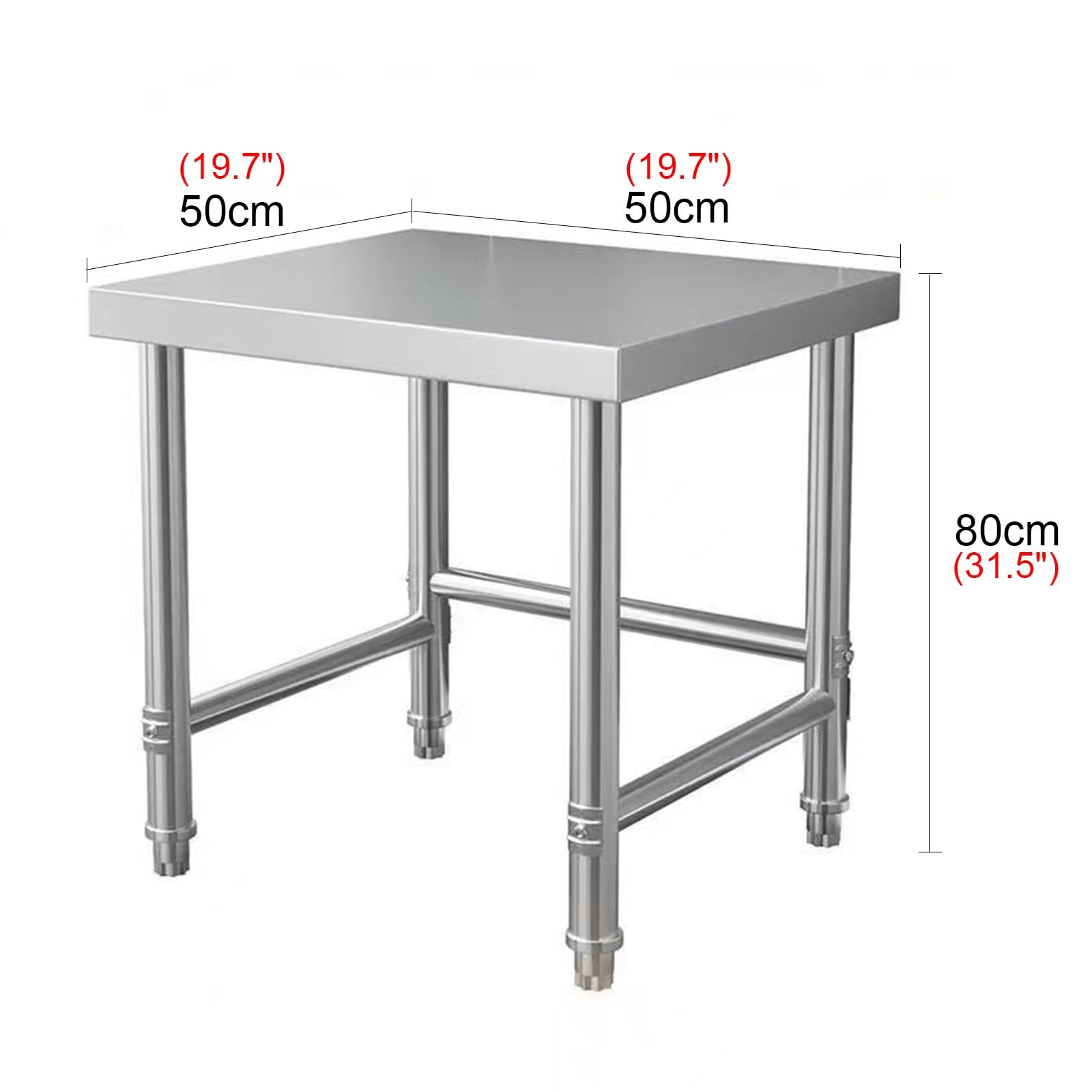 Banco de Trabajo de Cocina con Estantes Abiertos, Multifuncional, Comercial, de un Solo Nivel, Mesa de Preparación, Mesa de Corte, Mueble de Metal, Estantes de Acero Inoxidable para Cocina./5