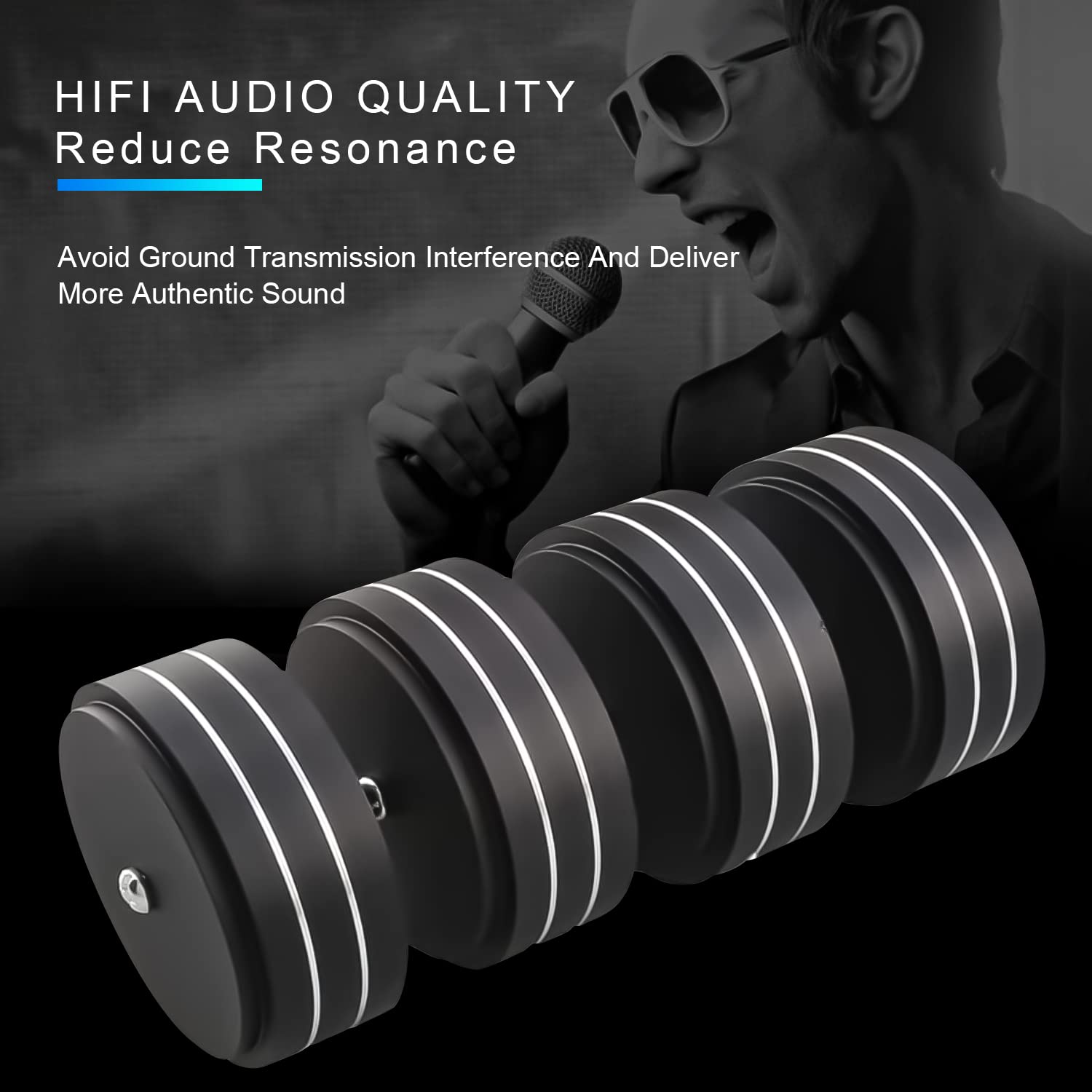Lot De 4 Pieds Amortisseurs HiFi En Aluminium – Réglables 39x33 Mm – Pour Amplis, Platines Vinyles, DAC – Finition Argent