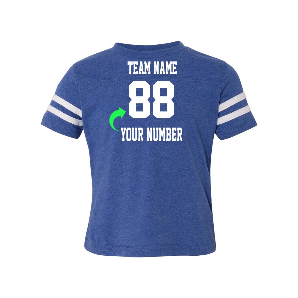Customized Toddler Jersey Personalized with Your Name and Team Number (Vintage Royal, 5T)