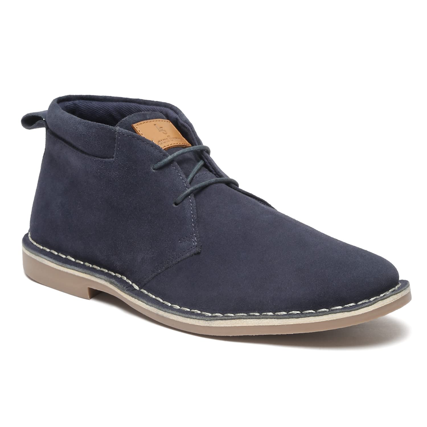 Louis Stitchmens Federal Blue Italian Suede Leather Stitch Down