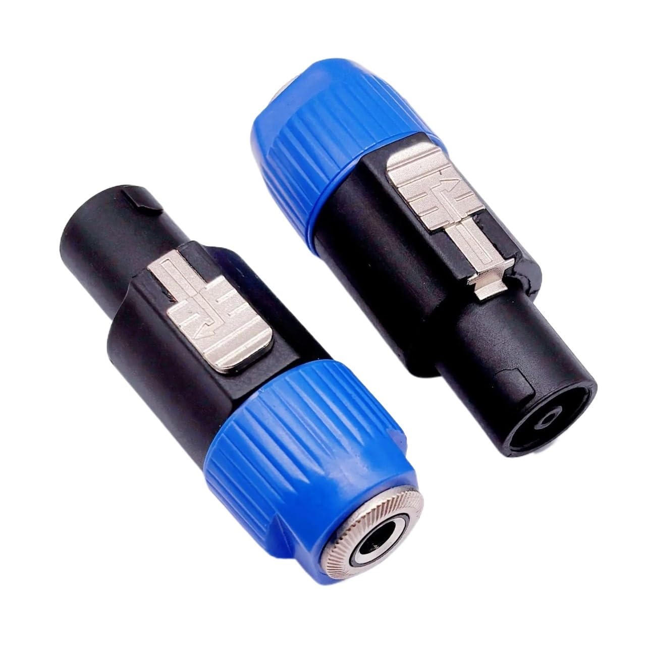2/4PCS Spina for altoparlante audio a 4 poli a 6.5mm Convertitore in metallo Adattatore Jack Fermo Connettore aeronautico Maschio a 1/4 "TS Femmina(2pcs)