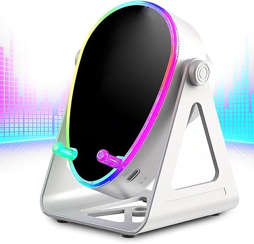 Altavoz Bluetooth de inducción inalámbrico 5 en 1 con soporte ajustable para teléfono, nuevo altavoz de inducción recargable 2026 con luz colorida