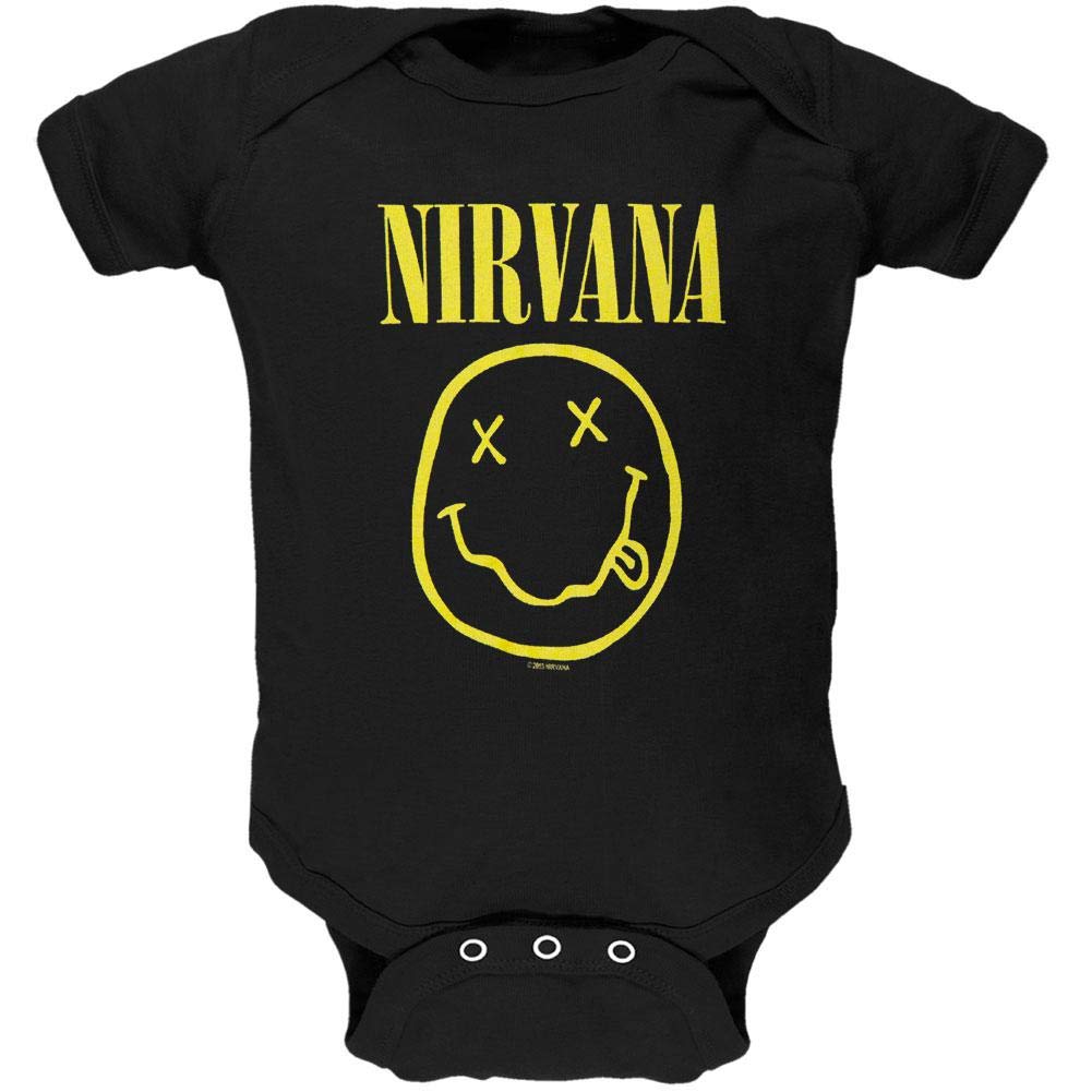 Nirvana Smiley Face Logo Infant Baby Romper Snapsuit (0-6 Months)
