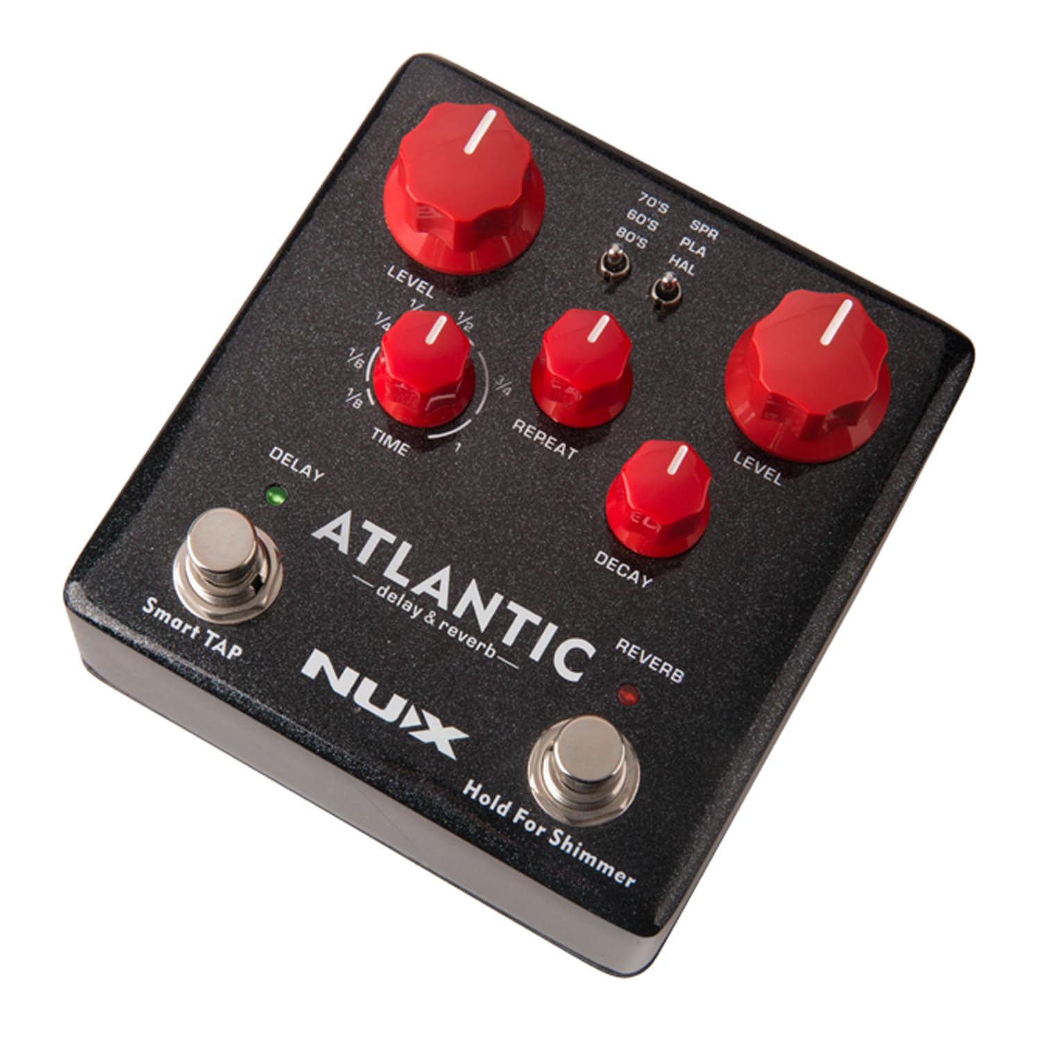 NUX NDR-5 Atlantic Delay und Reverb Pedal Effektgerät für Gitarre + keepdrum Netzteil