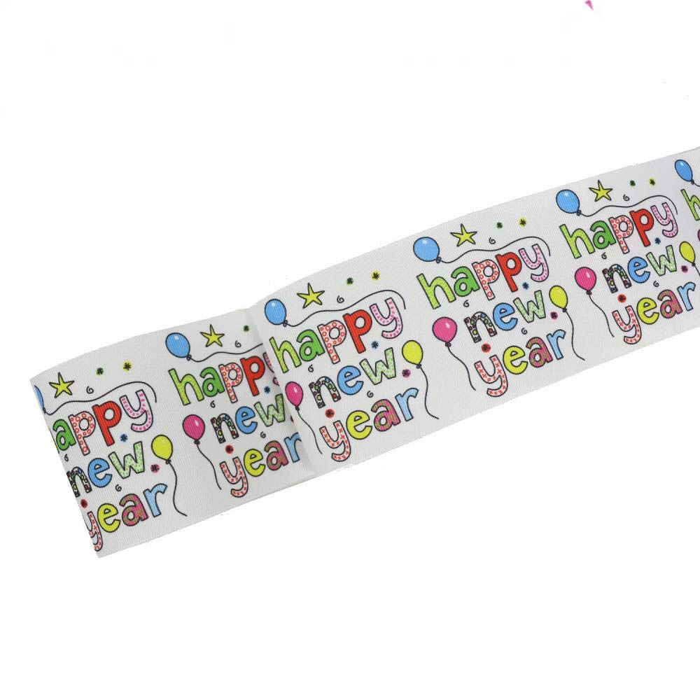 Cinta de grogrén con diseño de estrellas brillantes impresas de 16 mm a 75 mm, para decoración de fiestas, 50 yardas/rollo, 24870,50 mm de grosgrain