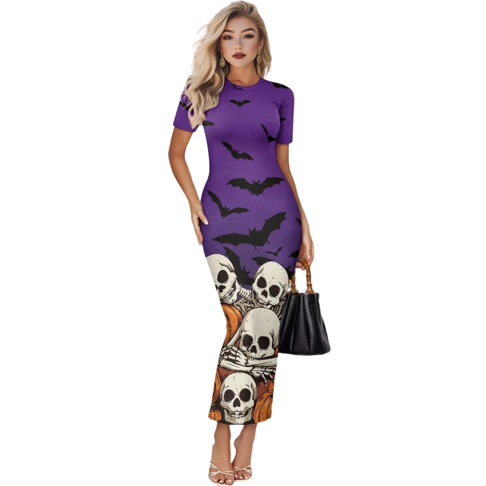 Womens Short Sleeve Jamaican Flag Midi Bodycon Dress