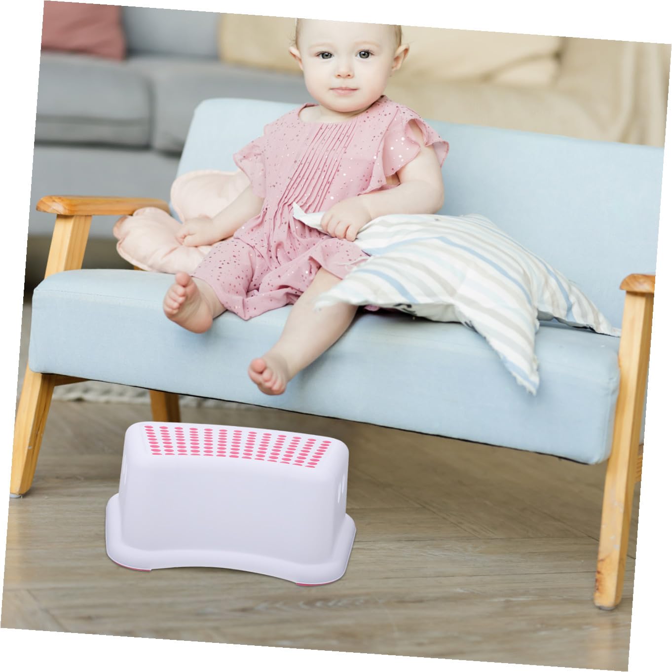 Sgabello Basso Antiscivolo Per Bambini e Adulti, Panca Multifunzione Per i Piedi in Plastica Resistente, Sgabello Da Bagno Versatile Per Interni Ed Esterni, Design Sicuro e Pratico Rosa