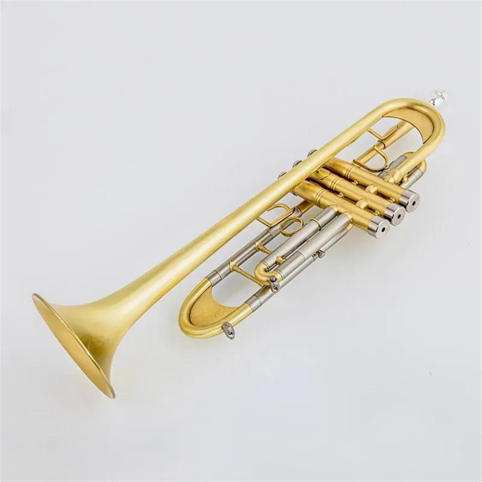 Standard Trąbka Trąbka Bb/C Mosiężna Płaska Malowana Na Złoto Wykwintna Trwała Mosiężna Instrument Muzyczny Z Trąbką