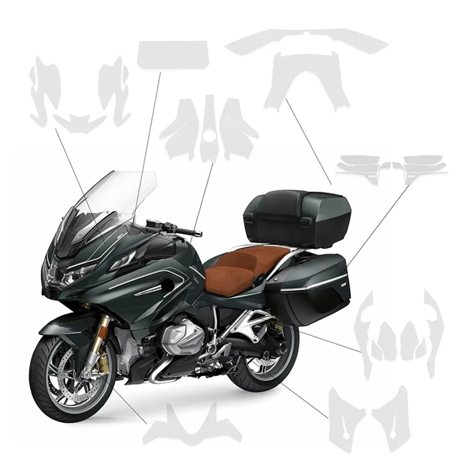 osłona reflektora Części Do R1250RT 2021-2024 Kompletny Zestaw Do Ochrony Lakieru TPU PPF osłona grilla reflektora