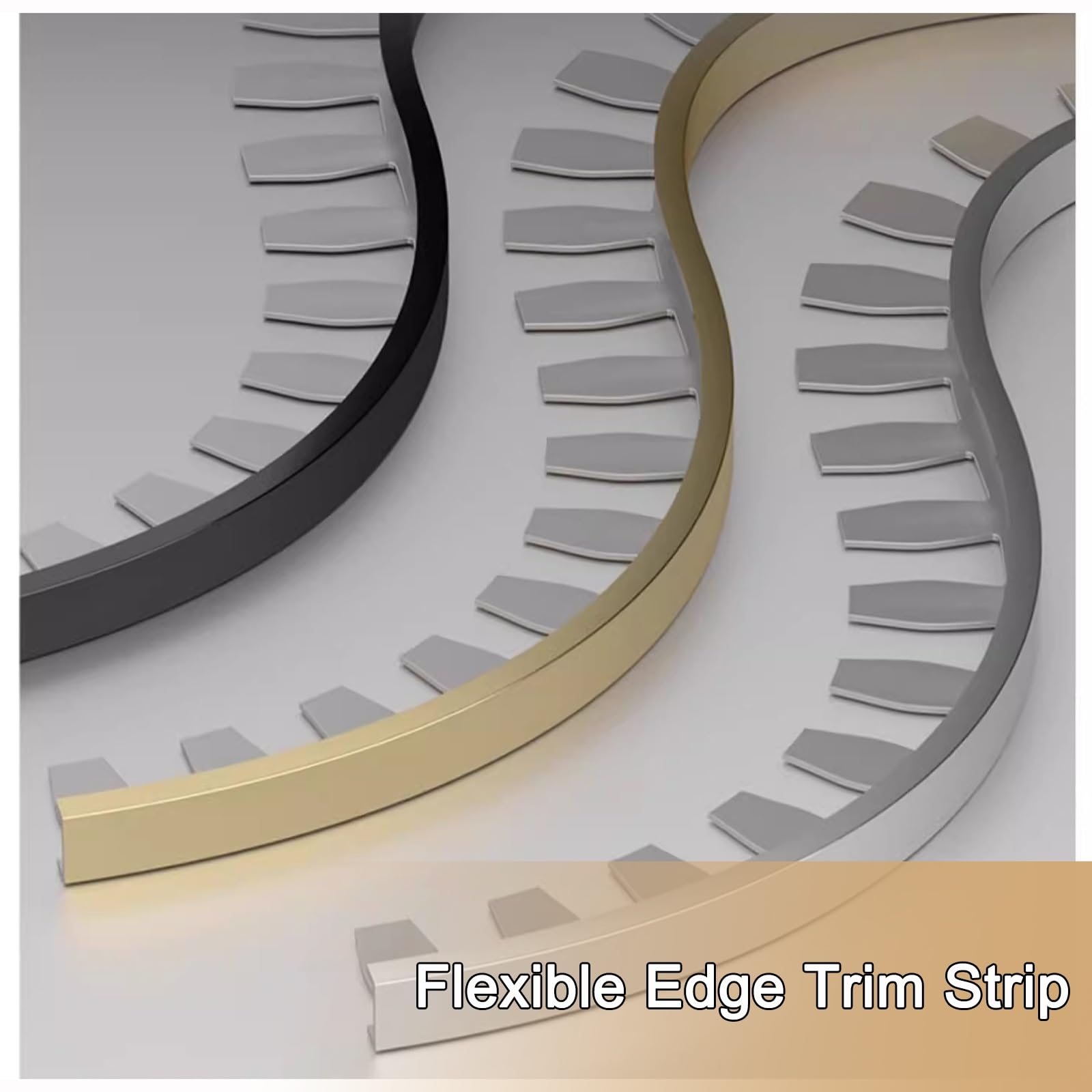Strisce Di Rivestimento Per Pavimenti Per Piastrelle Da Parete E Pavimento - Barre In Alluminio A Forma Di C, Bordo Per Pavimenti, Striscia Divisoria Piatta(Argento,18.0mm)