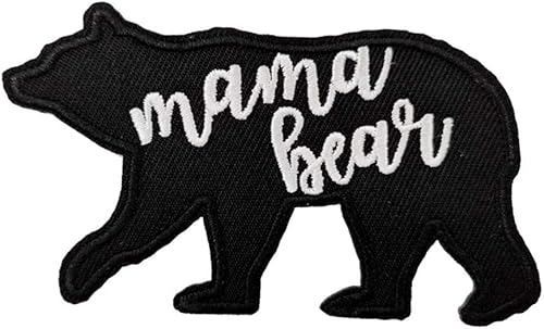 Cute-Patch Parche para el día de la madre de 3.5 pulgadas, emblema bordado de mamá oso para planchar