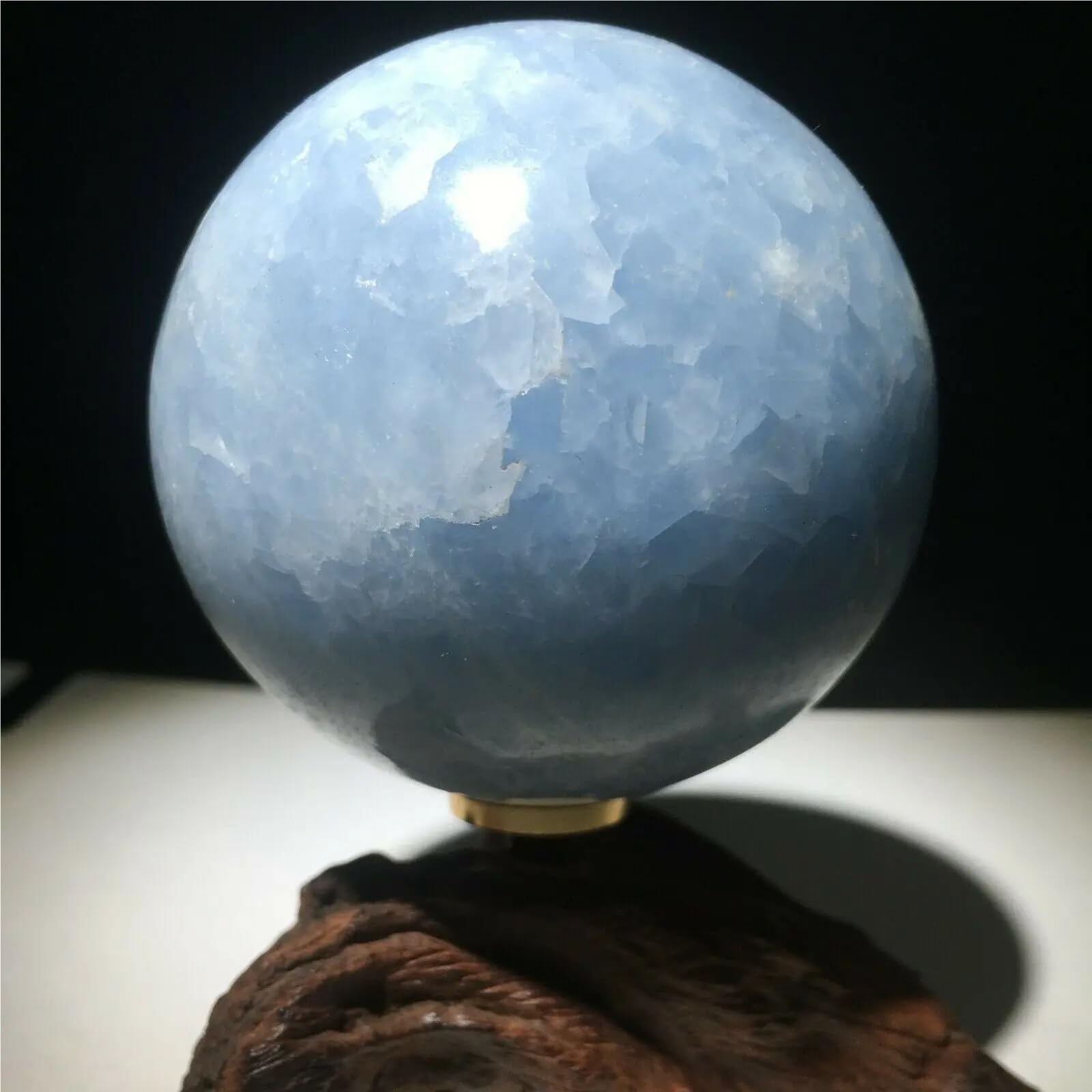 XZCASD Beautiful Natural Blue Calcite Crystal Sphere Handmade Semi Precious Stone Ball for and Decoration(700-800g)