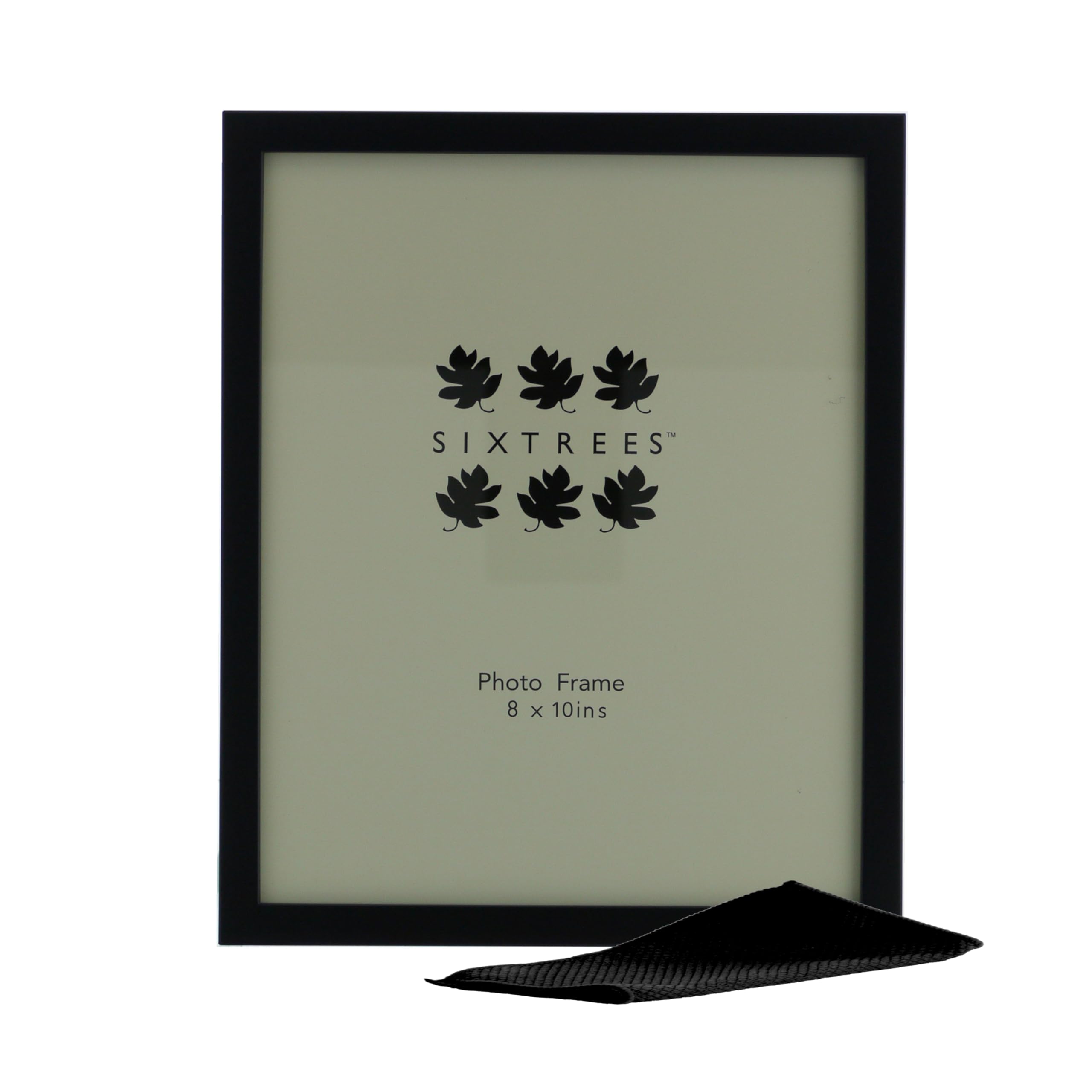 Sixtrees Elite 2-122-80 Black Metal 8 x 10 inch Photo Frame. Wide profile, satin finish