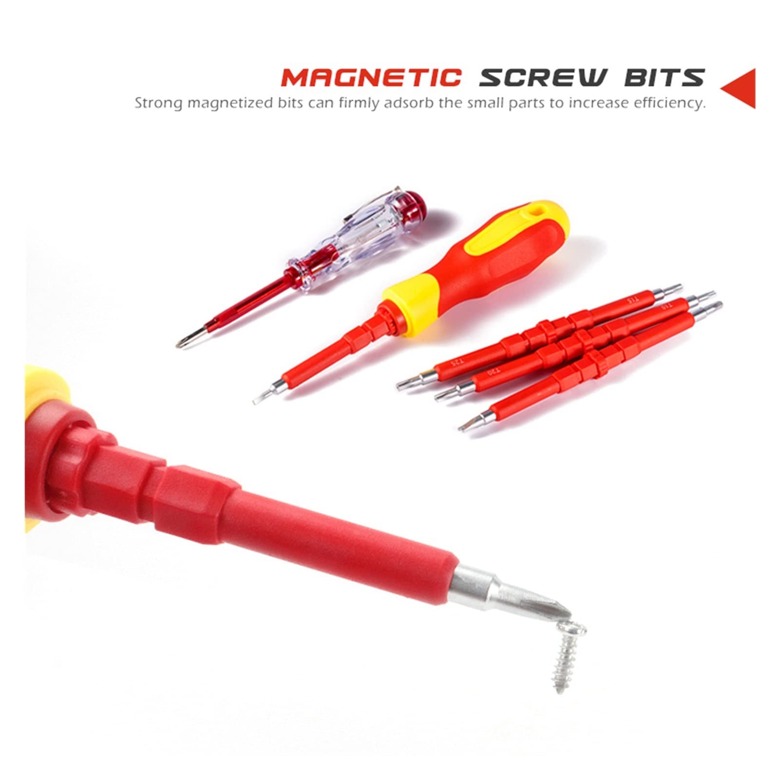 Set di cacciaviti isolati 26 in 1, Punte per cacciavite magnetiche, Dispositivo di Riparazione per cacciavite, Utensili manuali per elettricisti.