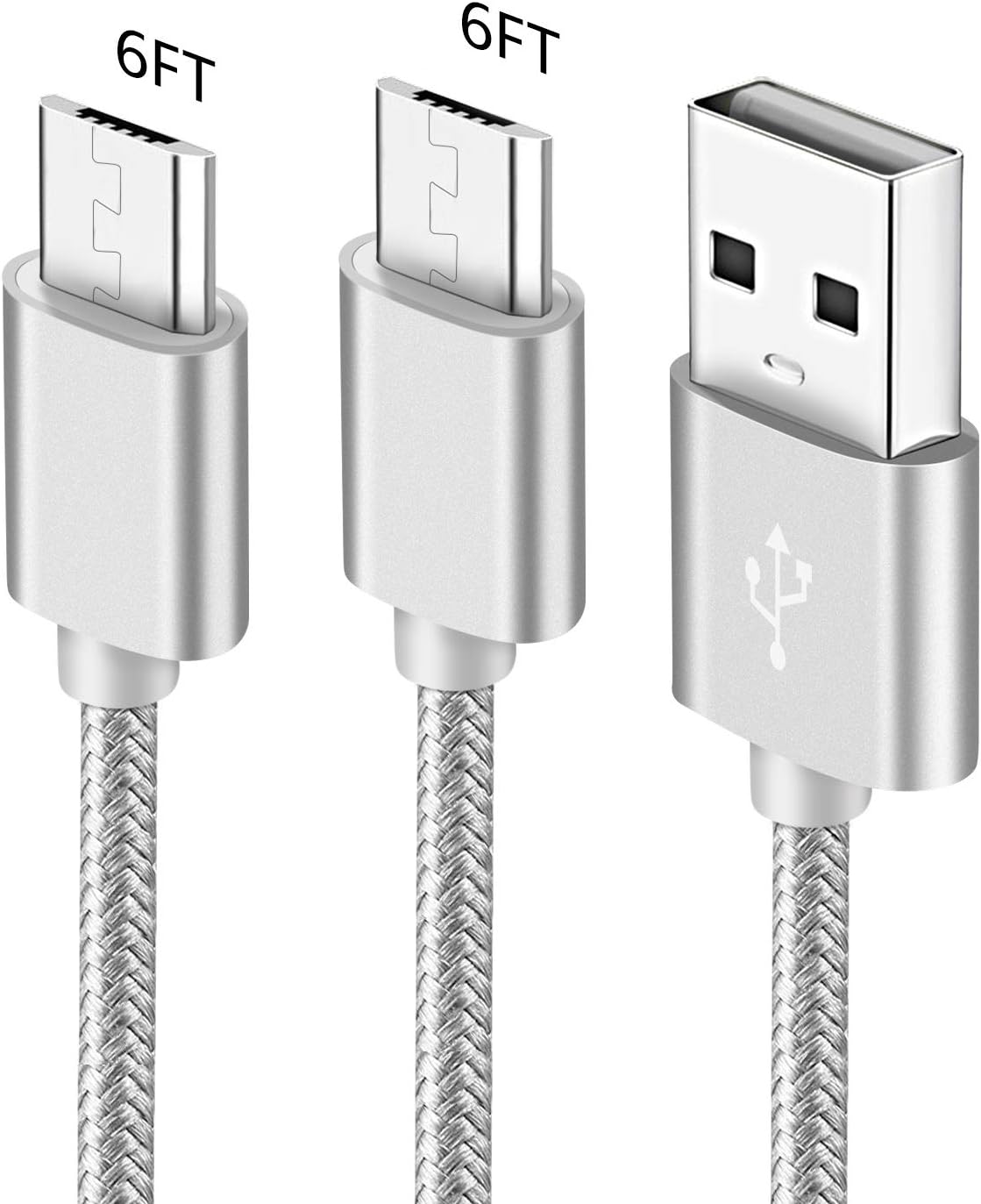 Charger Charging Cable Cord for Amazon Kindle Fire 7 HD 8 10 Tablet,Kids Edition,Fire HD HDX 7” 8.9”, Samsung Galaxy A6 S7 Edge Plus,Amp/Core Prime 2/3,Alpha,Micro USB Fast Charge Phone Wire 6FT 6FT