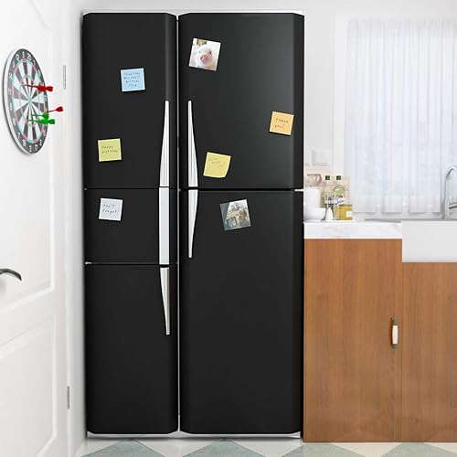 Miniatura 2 de Decotalk Papel adhesivo negro para gabinetes, papel tapiz negro mate para despegar y pegar, papel tapiz negro sólido mate para dormitorio,