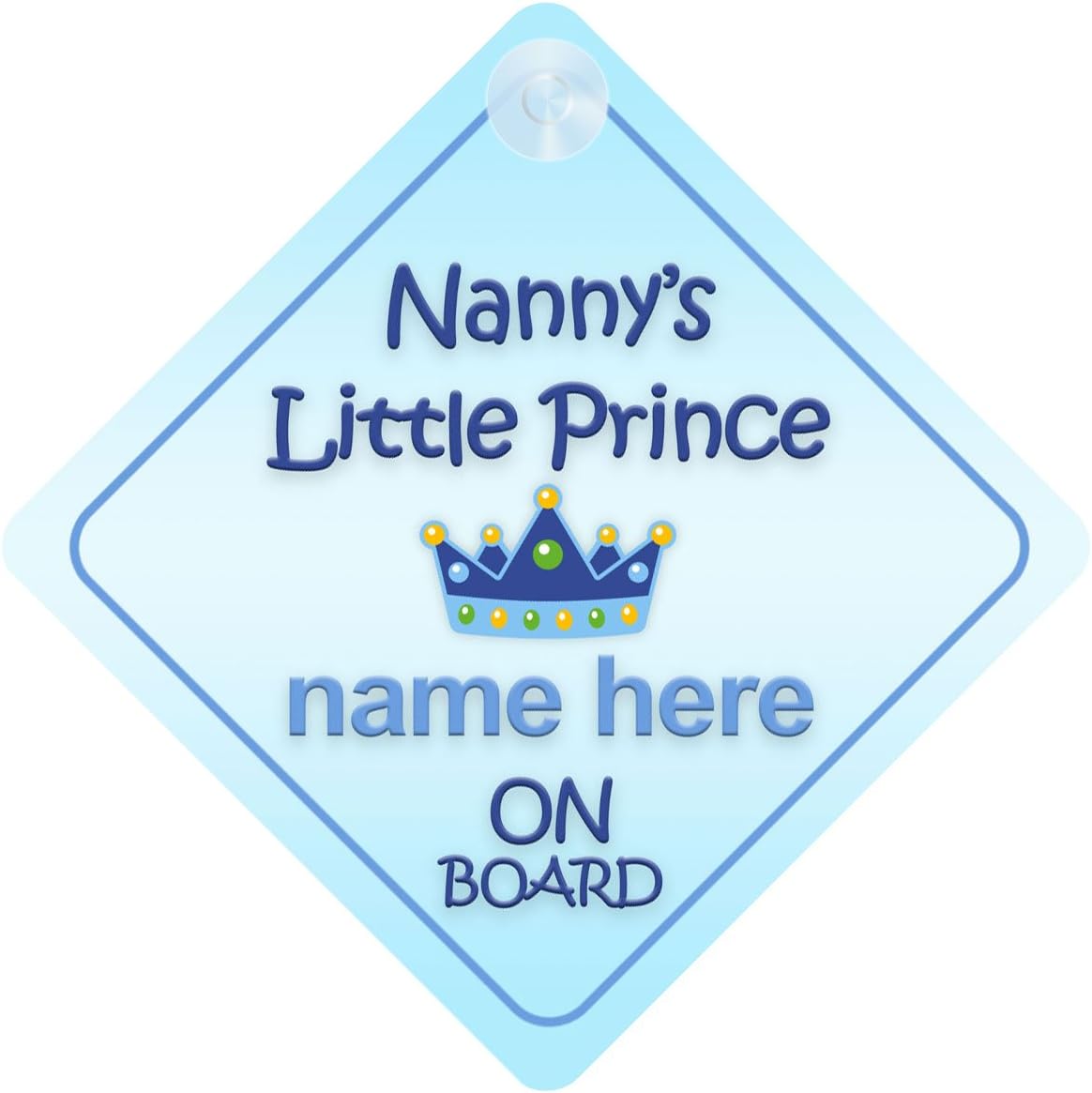 Nanny's Little Prince On Board Car Sign New Baby / Child Gift / Present
