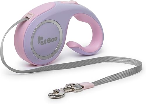 Correa retráctil con mango antideslizante, 360 sin enredos, reflectante, resistente de 16 pies para perros pequeños a grandes, bloqueo con una sola