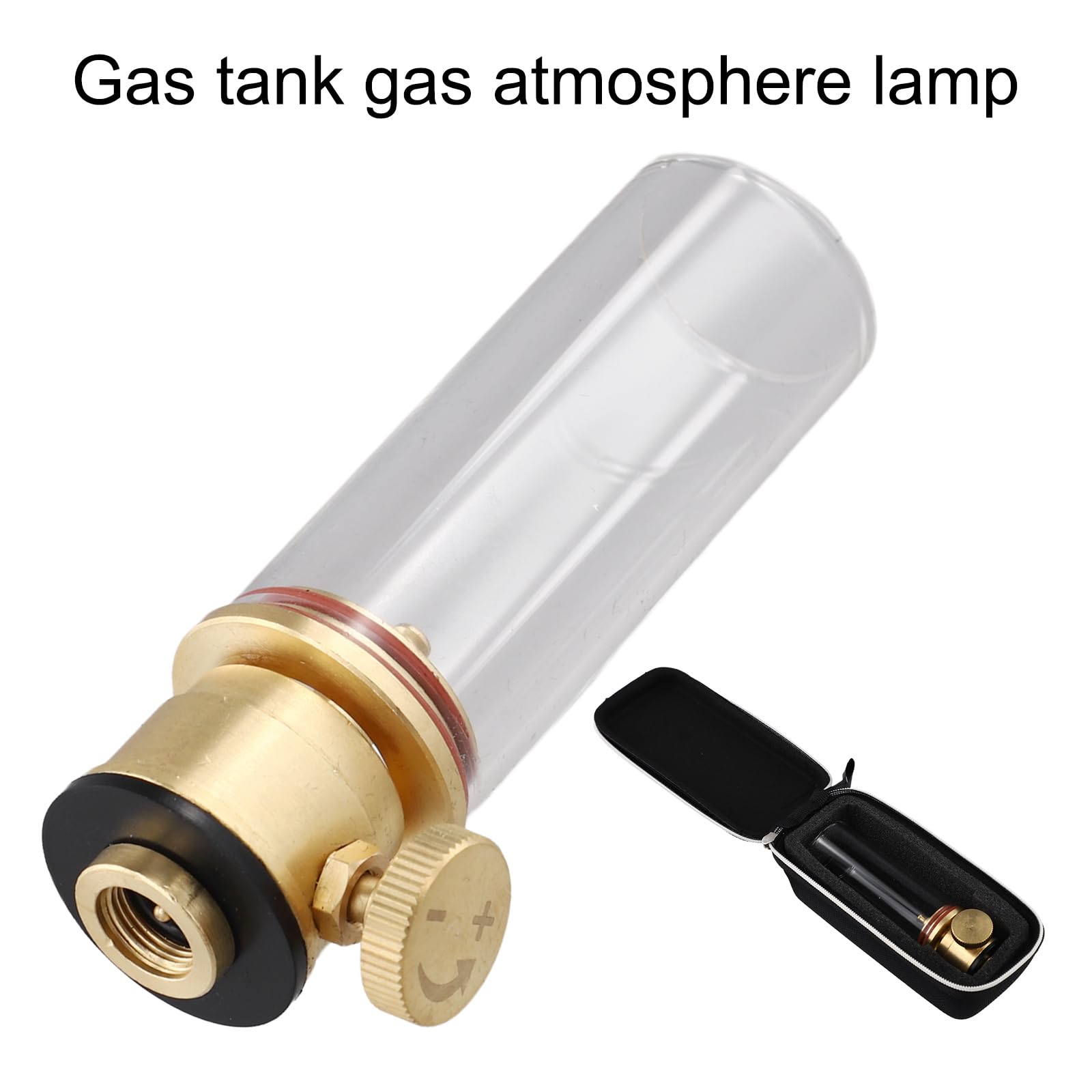 Lanterne à gaz portable pour camping en verre cuivre avec boîte de rangement pour activités de randonnée (lampe à gaz)