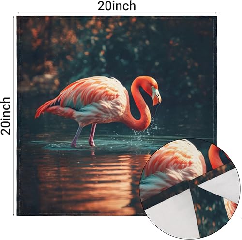 Miniatura 3 de Cloth Napkins Set of 6 Tropical Flamingo 20x20 Inch Cloth Napkins Cute Flamingo Washable Reusable Kitchen Dinner Napkins Table Decor for Wedding,