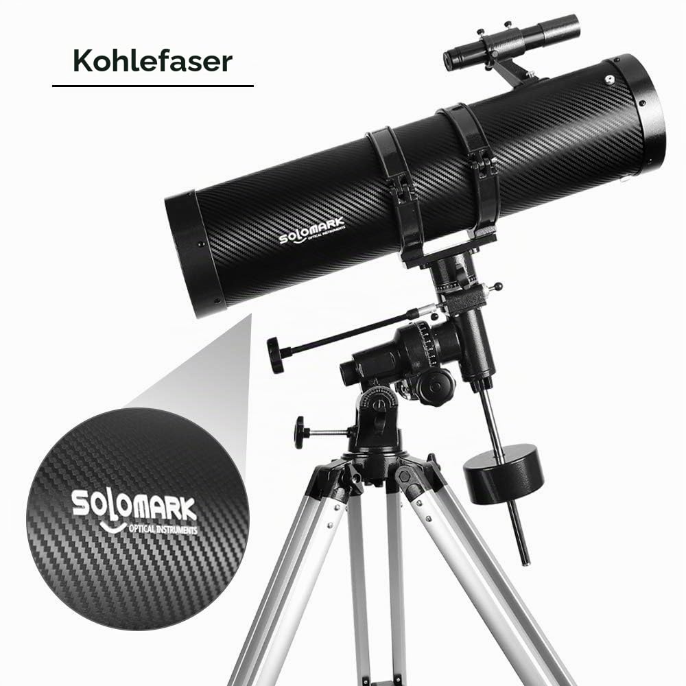 Teleskop 130EQ Newton-Reflektor teleskope für Erwachsene, professionelle Teleskope für Erwachsene Astronomie, kommt mit 1,5X Barlow-Linse Smartphone-Adapter & 13% T Mondfilter