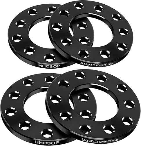 Espaciadores universales de rueda de 5x4.5 5x114.3 5x4.75 para FordJeepToyotaHondaNissan, 4 adaptadores de rueda de 12 pulgada (0.472 in) para