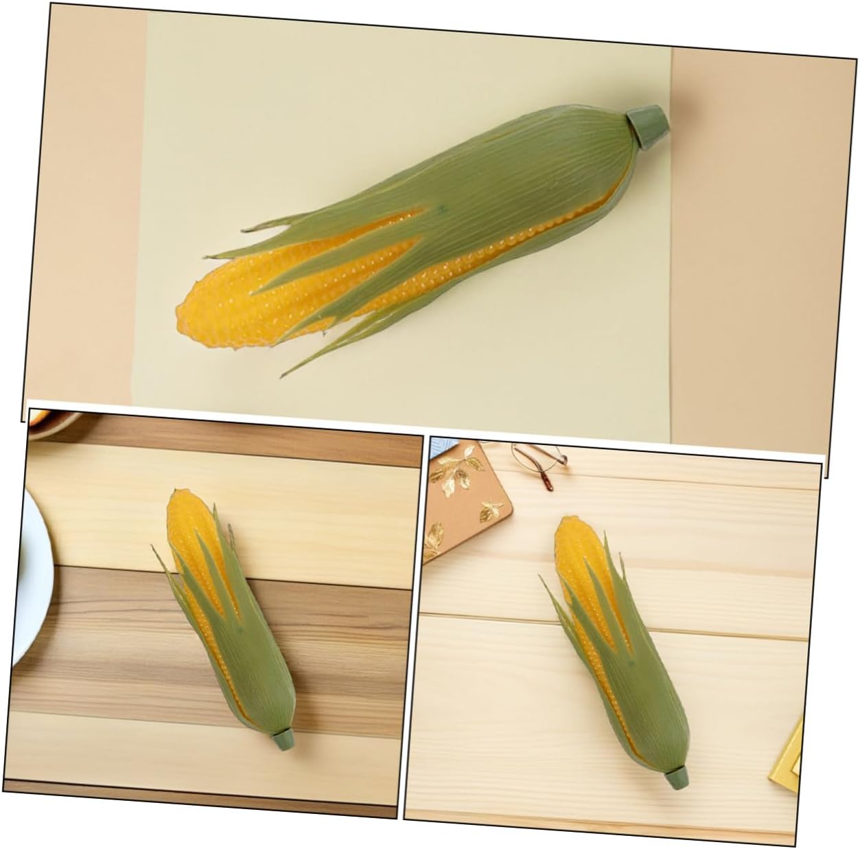 CALLARON 10pcs Lifelike Artificial Corn Model Faux Corn Decoration Plastic Simulated Vegetables for Kitchen Shop Display Photo Props