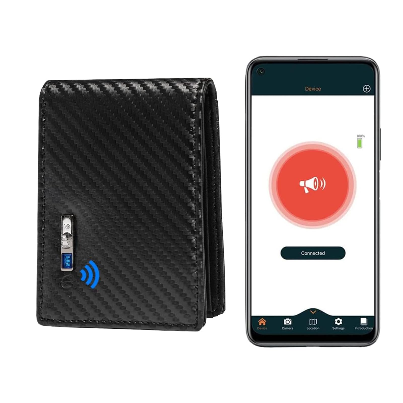 Anti-Lost Bluetooth Wallet Tracker & Finder (Carbon Black)