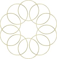 Coceca 10 Pack 6 Inch Gold Metal Dream Catcher Rings - Durable Welded Hoops for Macrame Crafts & Home Decor