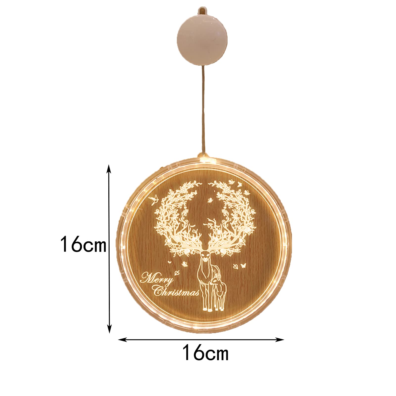 FUFRE 16cm Weihnachtsdeko Fenster Beleuchtet Batterien, LED 3D Nachtlicht Nachttischlampe Mit Fernbedienung & Smart Touch Bester Geburtstag Für Weihnachtliche (3-teiliges Set)